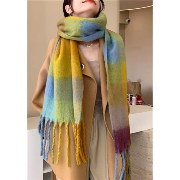 Womens Warm Scarf Shawl Large Scarves 02 - Picture 3 of 4